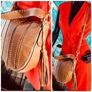 Michael Kors Caramel Brooklyn Grommet Bag